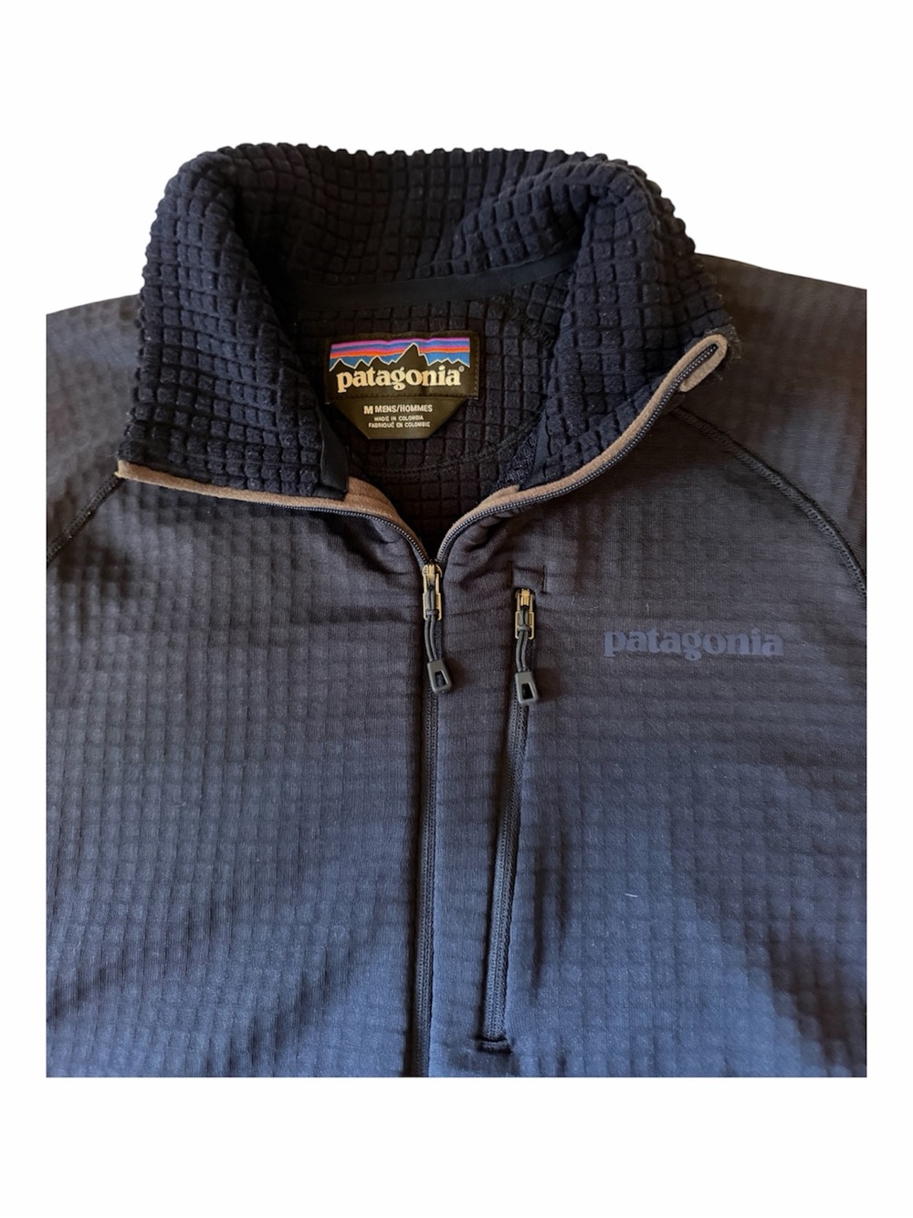 Patagonia Mens R1 Blue Fleece Pullover Half Zip Polartec Power Grid Sz Med - Picture 2 of 11